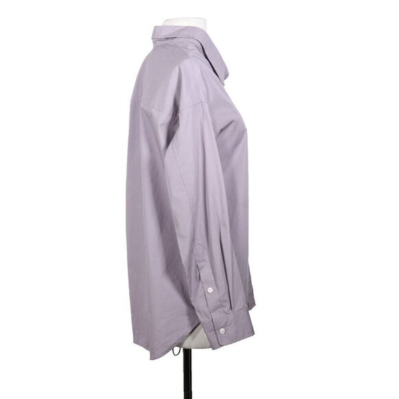 Wilfred Free Women's 2XS Purple Blouse Button Up Shirt 100% Cotton Front Pocket - Picture 3 of 7